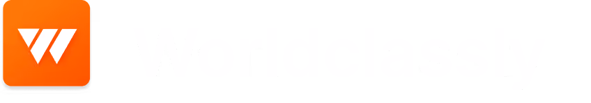 Worldclassly logo with a white stylized 'W' on an orange square background beside the word 'Worldclassly' in dark gray text.