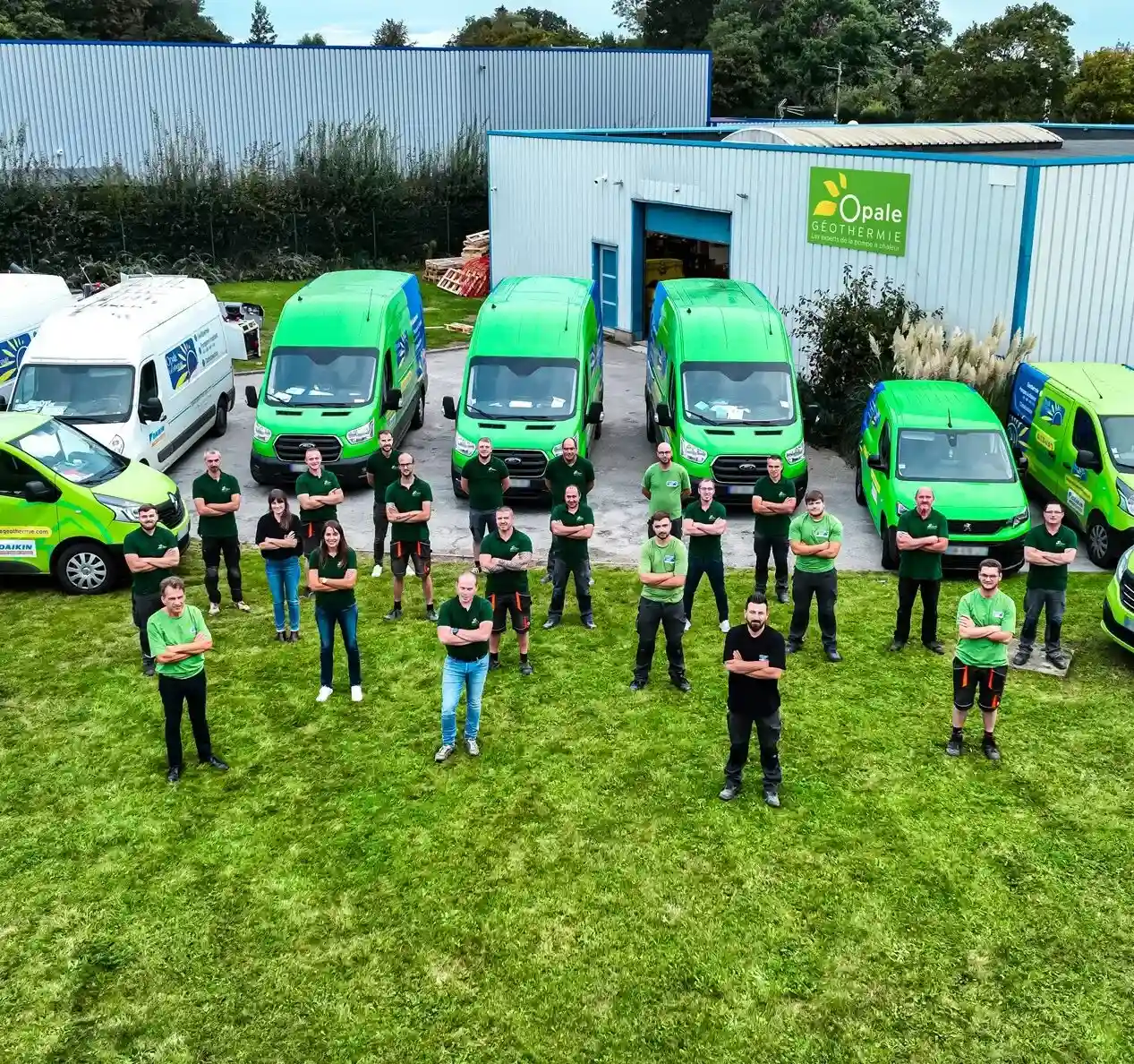 Photo de l'équipe d'Opale Géothermie à Autingues