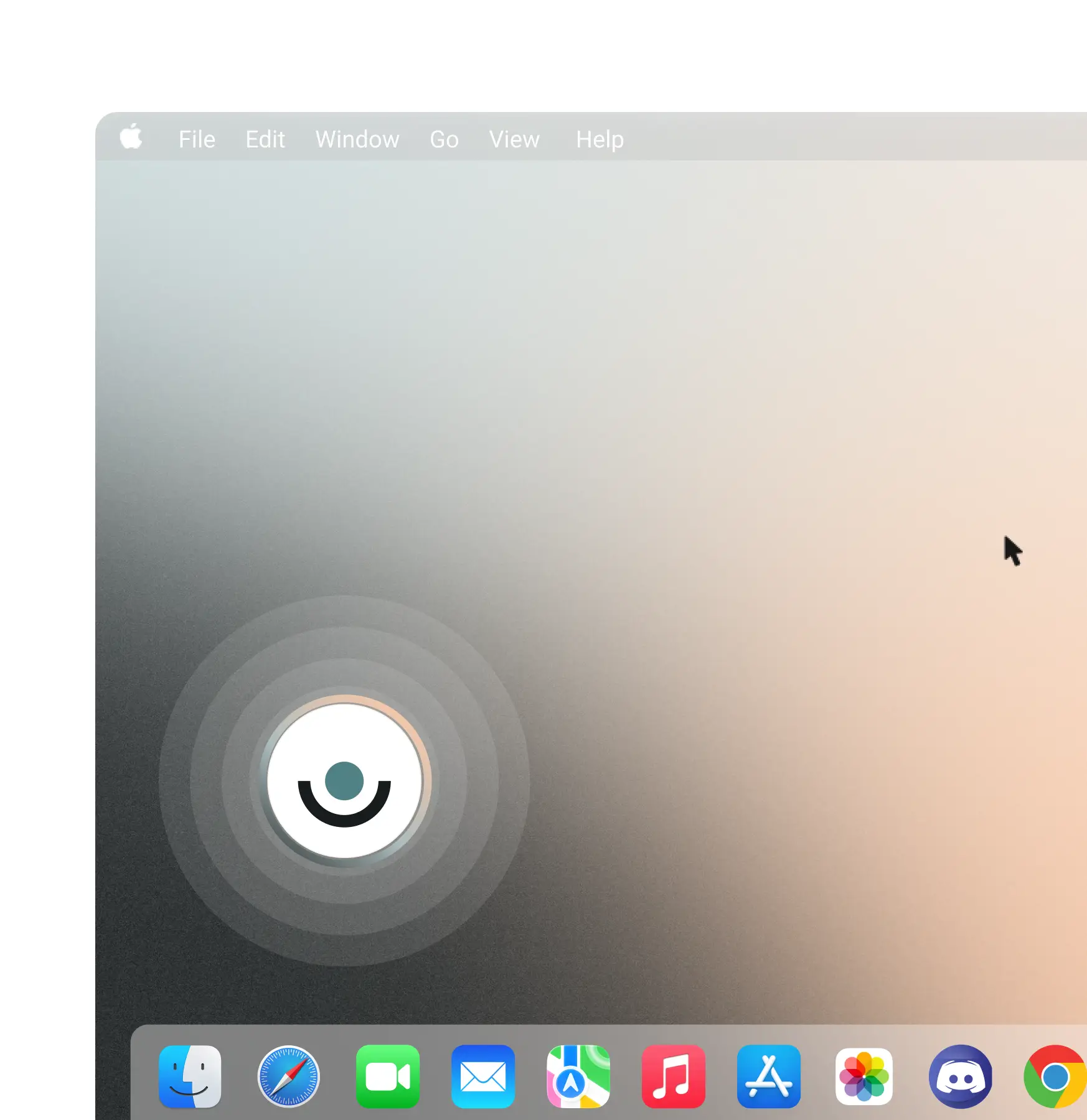 Mac desktop screen showing the Didask Coach icon with concentric circles on a gradient background, with the macOS dock visible at the bottom.