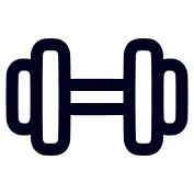 Icon of a dumbbell representing fitness or weightlifting.