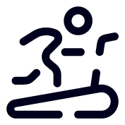 Icon of a person running on a treadmill.