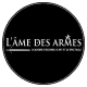 Circular black logo with white border featuring the text 'L'ÂME DES ARMES' and smaller text 'ARME JOINTE DEPUIS 1996' underneath.