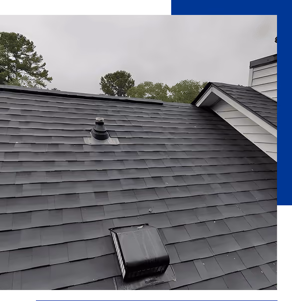 A metal roof installation