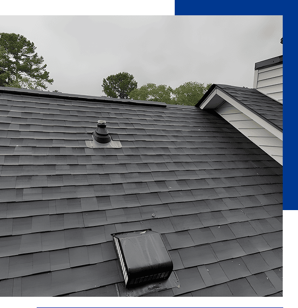 A metal roof installation