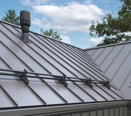 A standing seam metal roof
