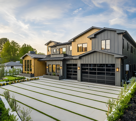 Exterior view of a full home renovation