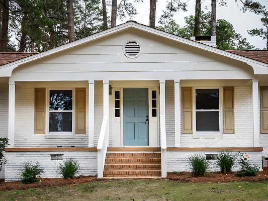 Exterior view of a full home renovation