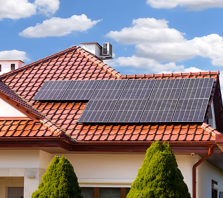 A residential solar panels