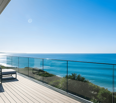 A glass railing system