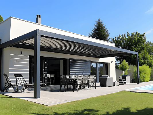 Modern outdoor lovered pergolas