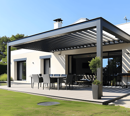 A modern outdoor louvered pergolas 