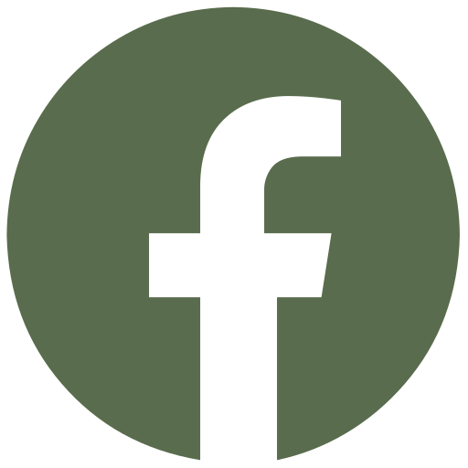 Facebook ikon i en mörkgrön cirkel.