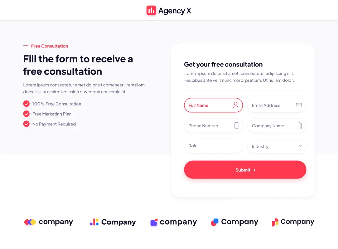 Single Form - Agency X Webflow Template