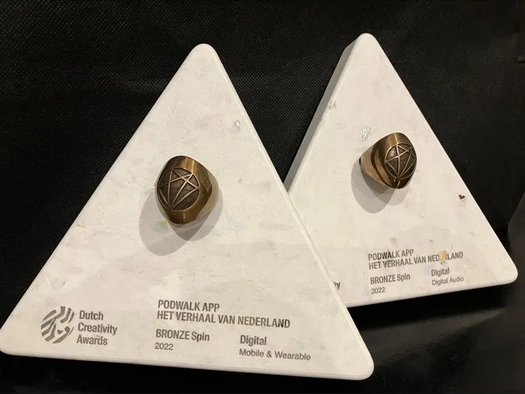 Two Spin Awards for the Podwalk app of The Story of the Netherlands