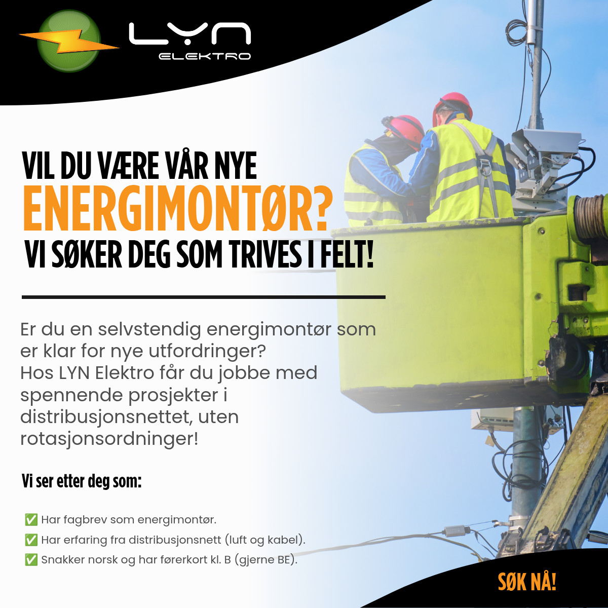 Energimontør - ledig stilling hos LYN Elektro