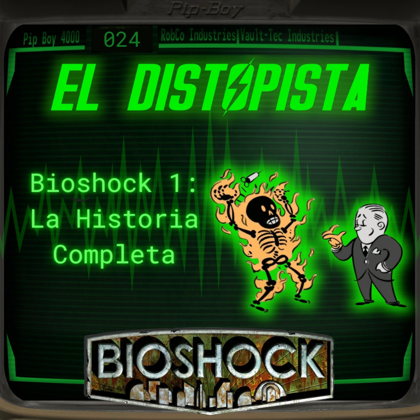 Carátula del episodio 024 de El Distopista dedicado a Rapture, la ciudad submarina de BioShock