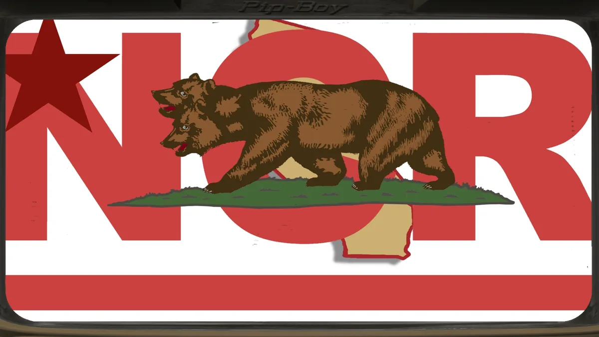 Bandera de la República de Nueva California con el oso