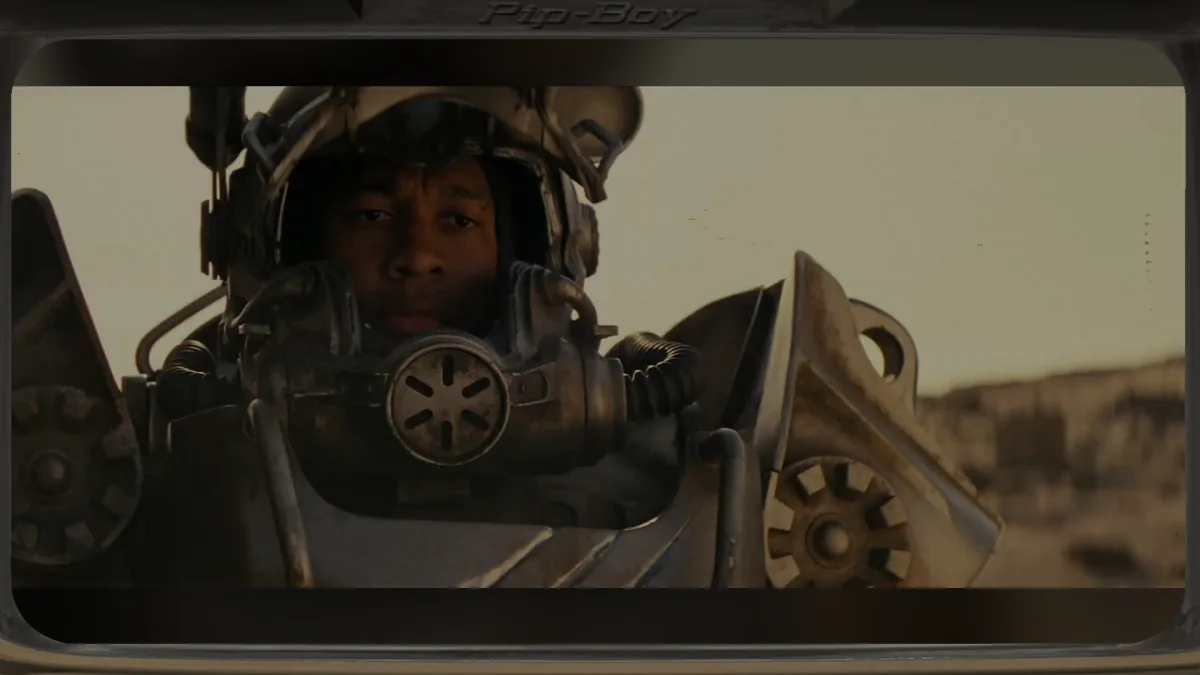 Maximus dentro de su servoarmadura en la serie de Fallout