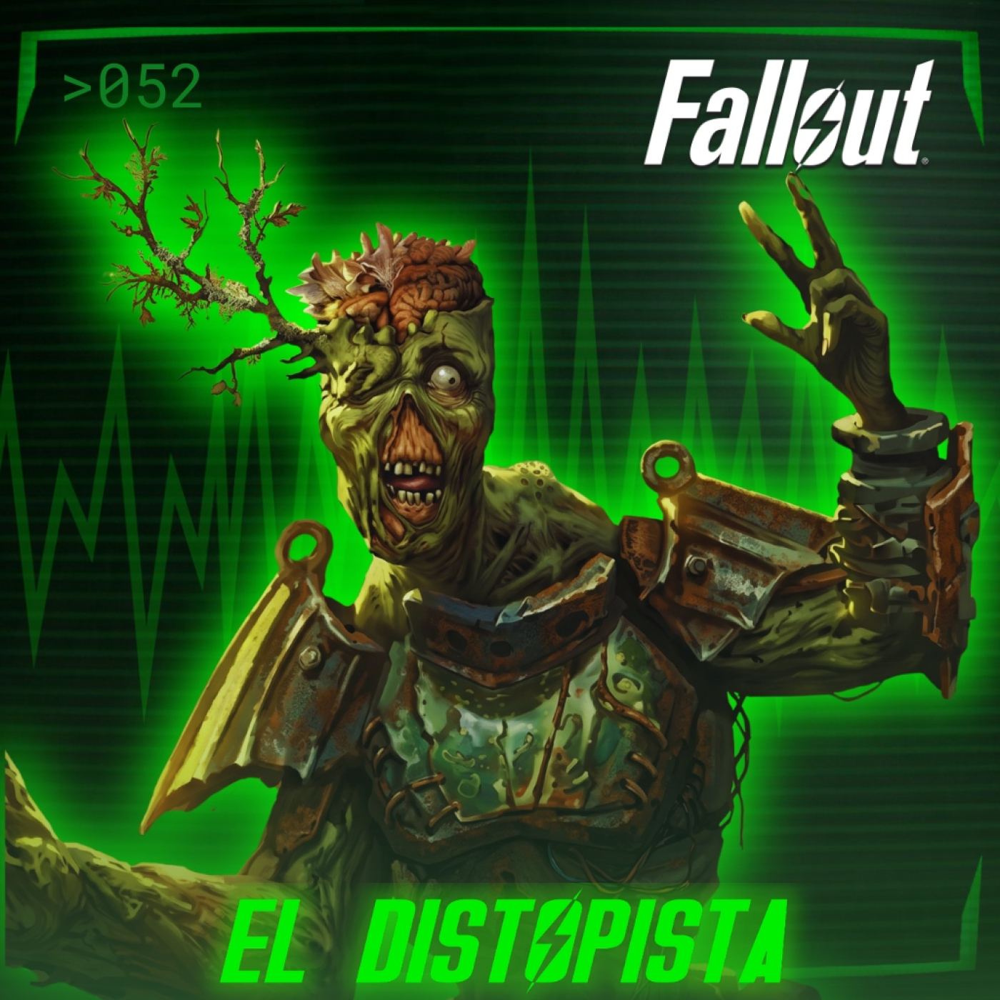 Carátula del episodio 052 de El Distopista sobre Harold, el personaje de Fallout con un árbol en la cabeza