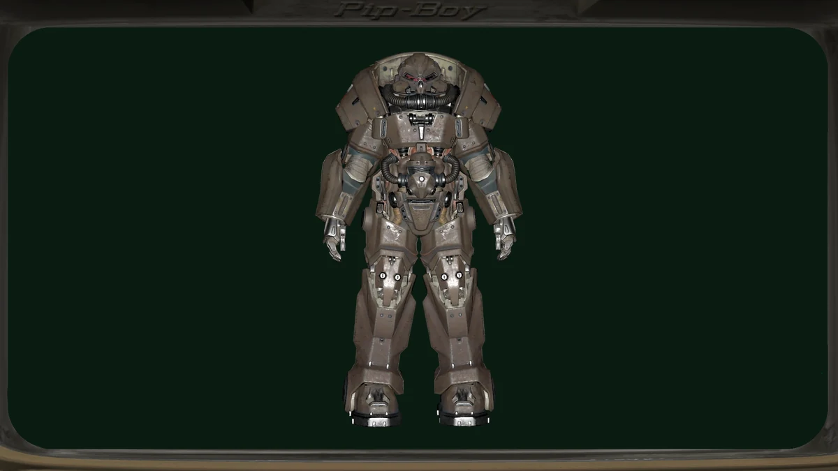La servoarmadura Hellcat de Fallout 76 vista de frente