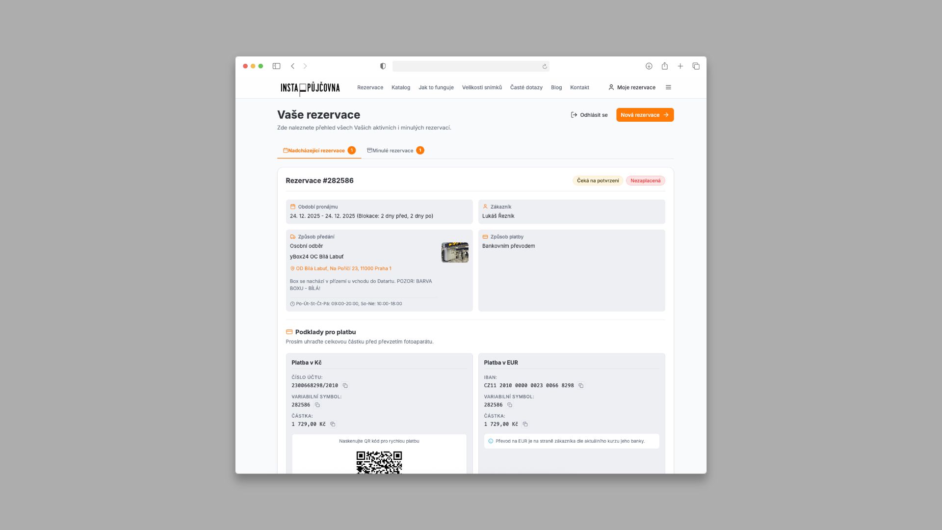 Instapujcovna Moje Rezervace