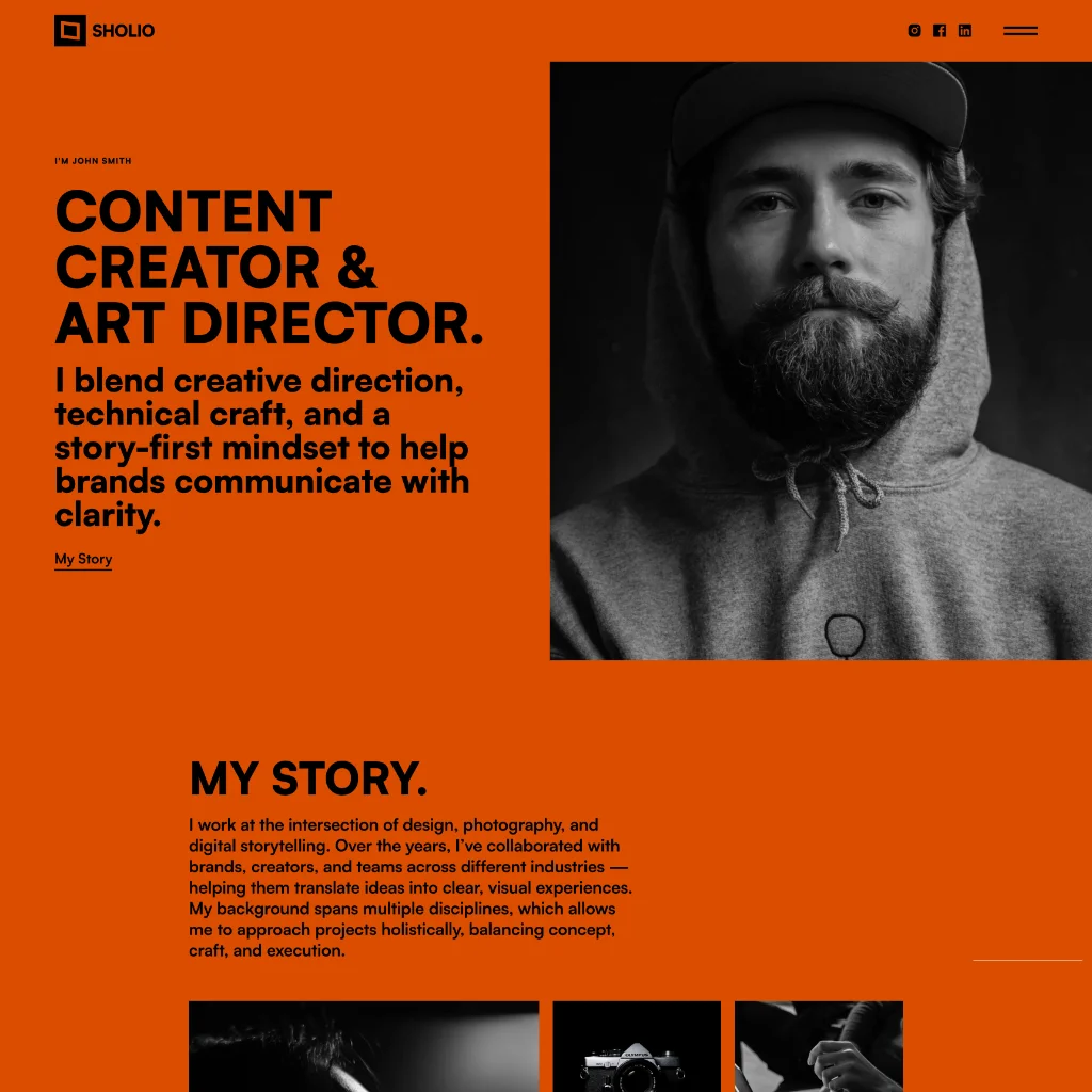 Website homepage with Bizzee logo, navigation menu, business headline, images of modern office and team meeting, and trusted partner logos.