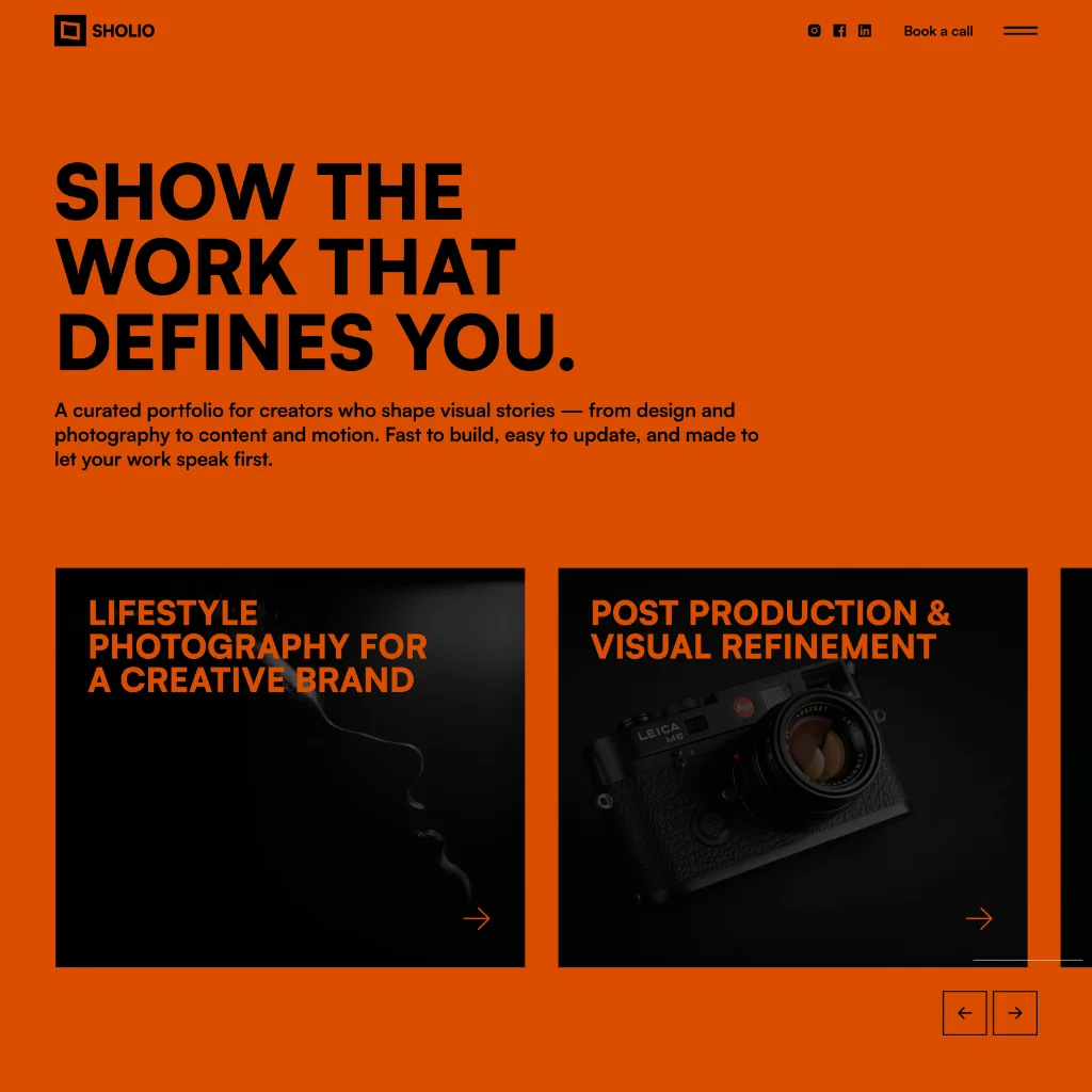 Website homepage with Bizzee logo, navigation menu, business headline, images of modern office and team meeting, and trusted partner logos.