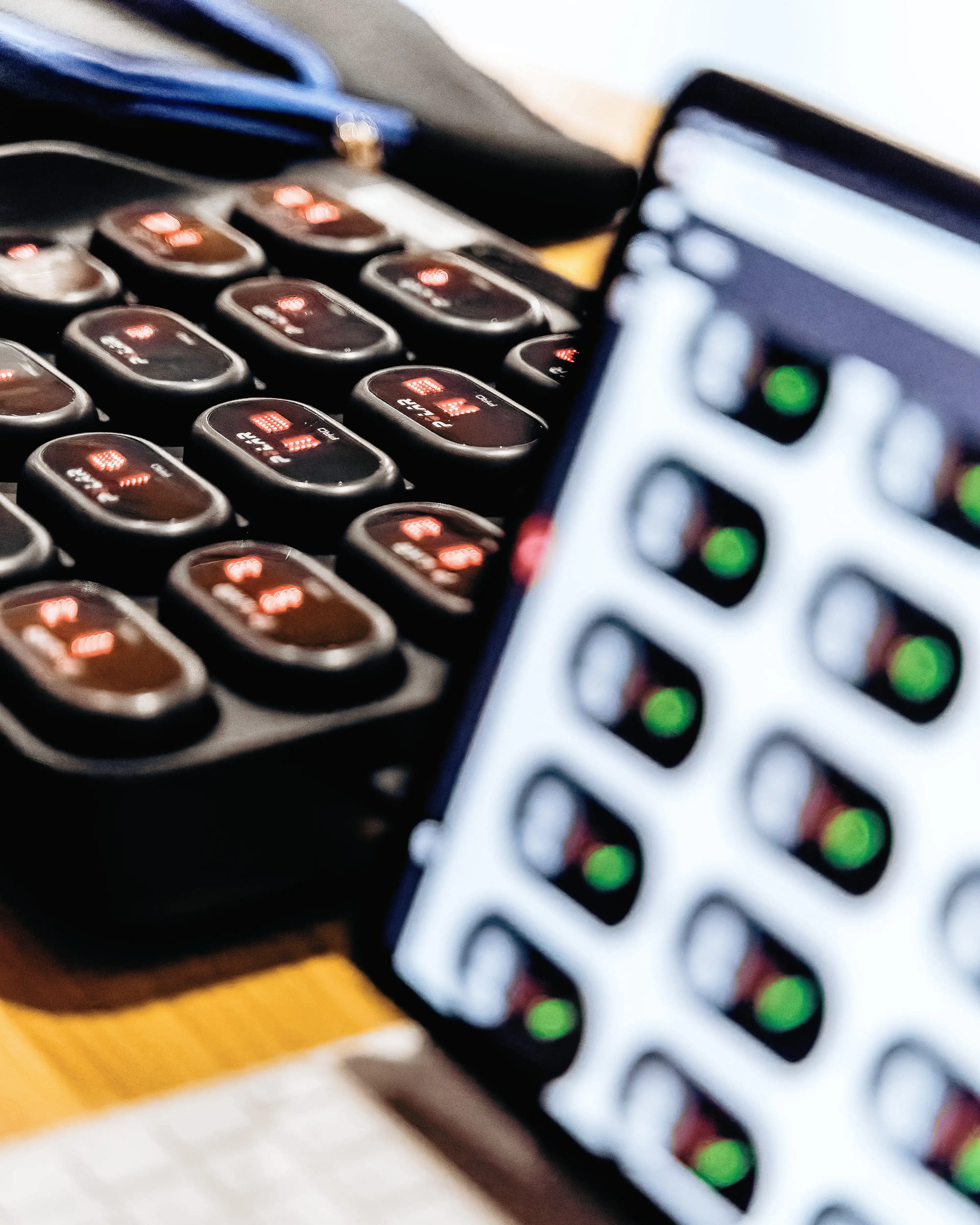 Capteur Polar Pro Team connectés à une tablette prêts à être utilisés