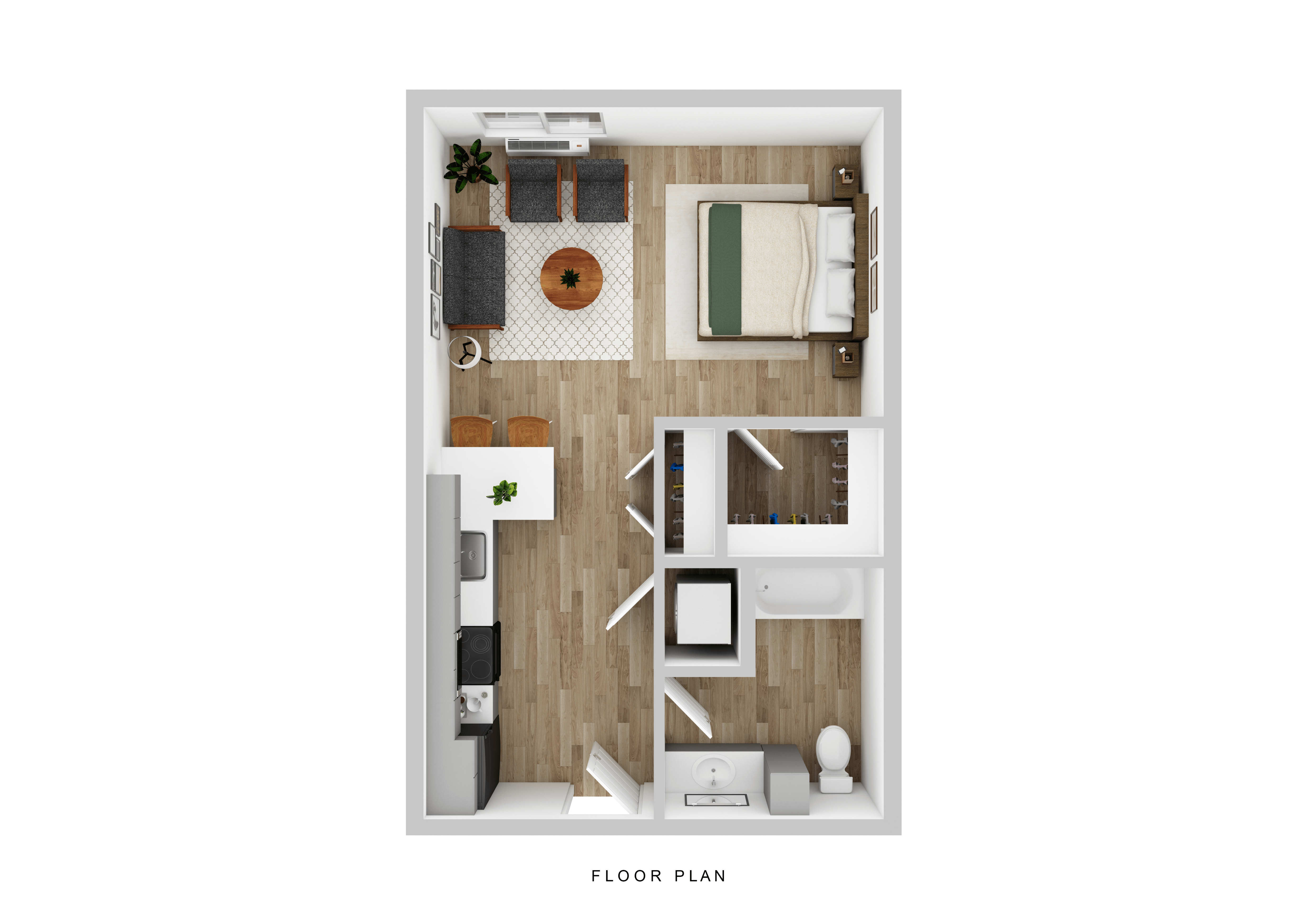 Studio floor plan at The Shores at Spirit Lake