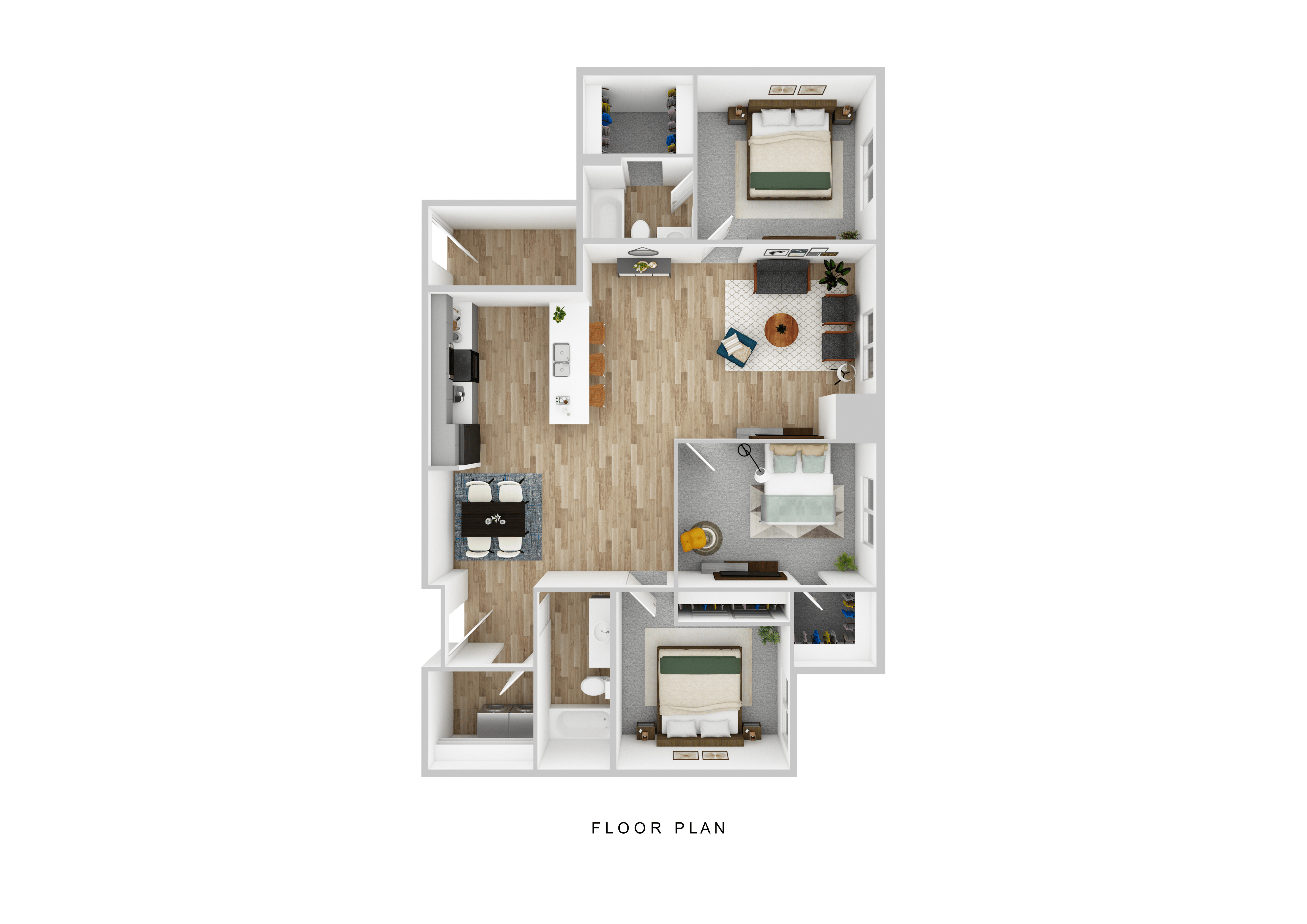 2 bedroom, 2 bathroom floor plan at The Shores at Spirit Lake