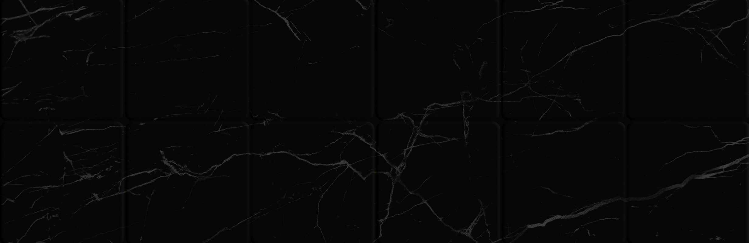 Black marble tiles with subtle white veining and a glossy finish.