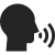 Icon of a human head with sound waves indicating listening or audio.