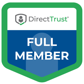 DirectTrust Full Membership badge, verified by Credly
