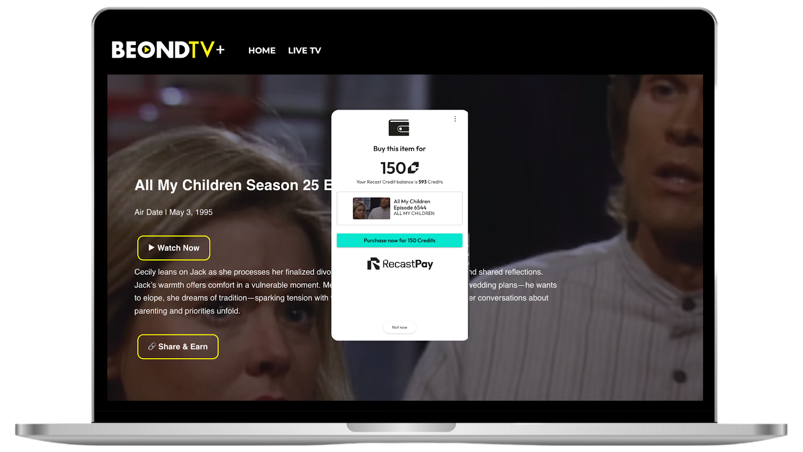 BEONDTV+ to distribute All My Children using RecastPay