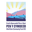 Logo with abstract sunburst behind stylized purple hills and sky, featuring text 'CRN VYMOED' and smaller text 'Crofte Gymnured Flem Vynt Nel W Fenwlynne' and 'Ned Fown Dynamichy Fengt GDC'.