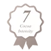 Label with number 7 and text 'Cocoa intensity' on a beige background.
