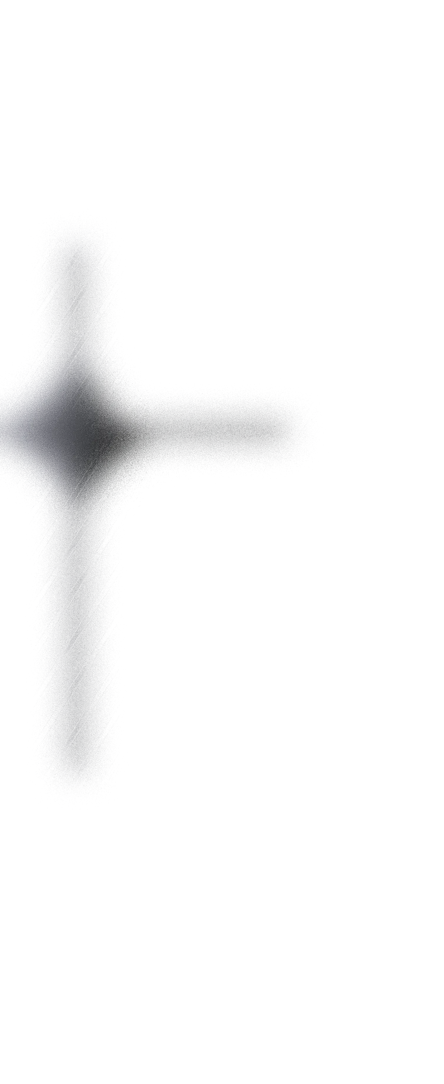 Gray 3D cross-shaped metallic object casting a subtle shadow on a black background.