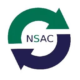 Circular arrow logo with green and navy blue arrows and letters NSAC in the center.