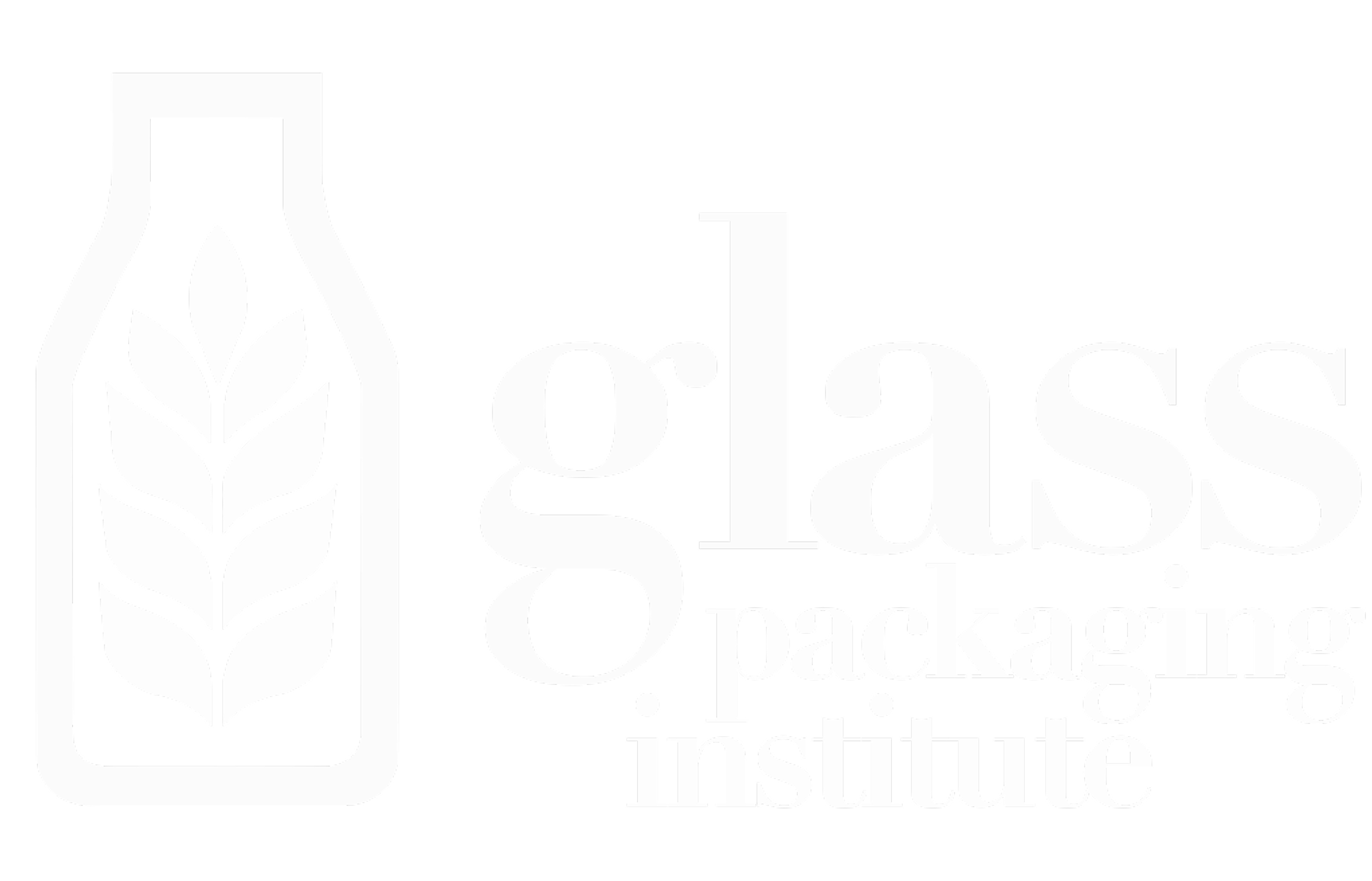 Logo of Glass Packaging Institute featuring a stylized glass bottle with a wheat design inside.