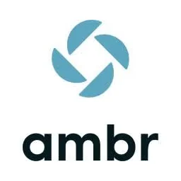 Ambr company logo with a blue circular emblem above the lowercase word 'ambr'.