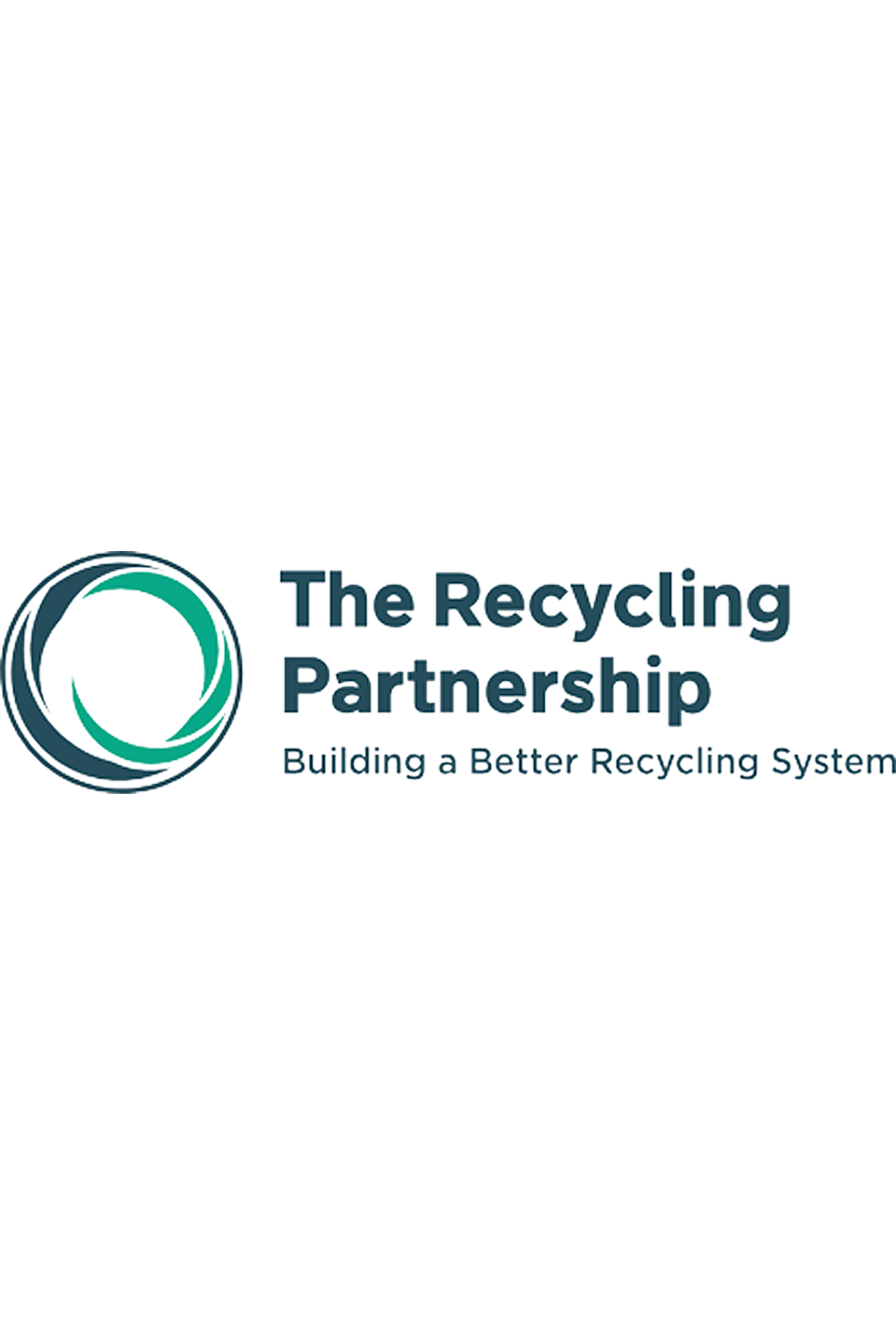 Logo of The Recycling Partnership with a circular green and blue swirl icon and tagline 'Building a Better Recycling System'.