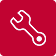 Alaris Pro | White wrench icon on a red background.