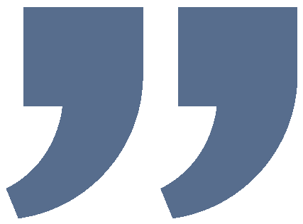 AlarisPro | Blue stylized quotation marks Icon.