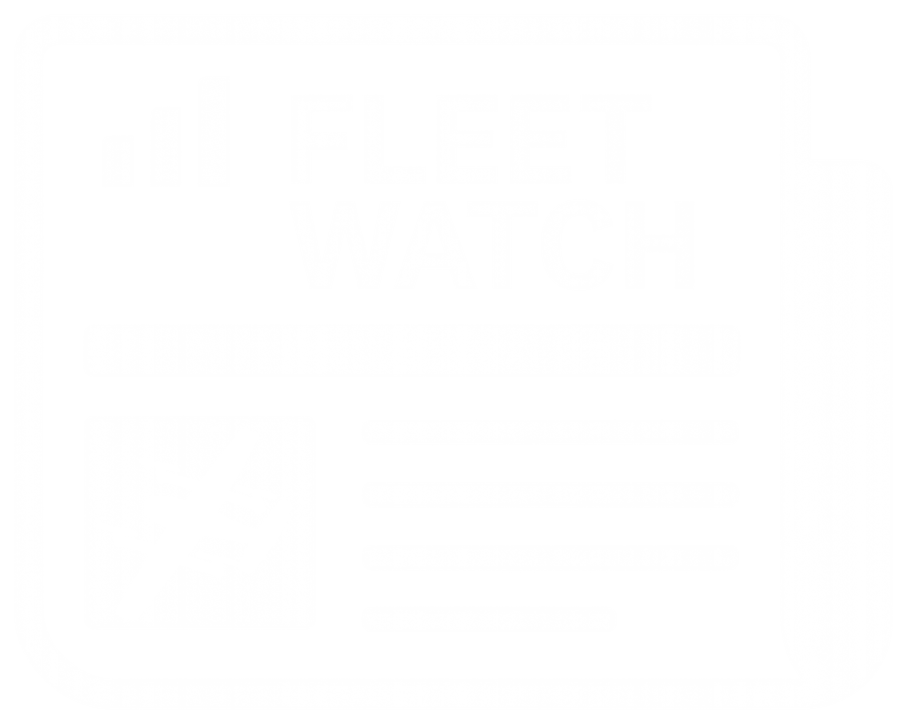 AlarisPro | White icon of a newspaper with the text 'FLEET WATCH' and a signal strength symbol on the top left.