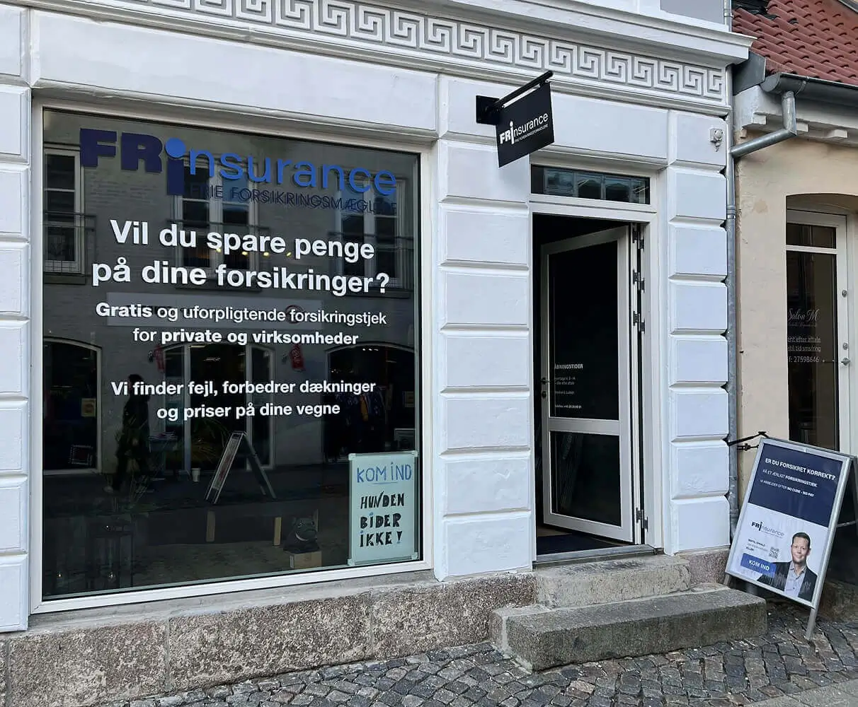 Spar penge på dine forsikringer og få uvildig rådgivning hos FRInsurance i gågaden Frederikssund. Gratis forsikringstjek uden binding.