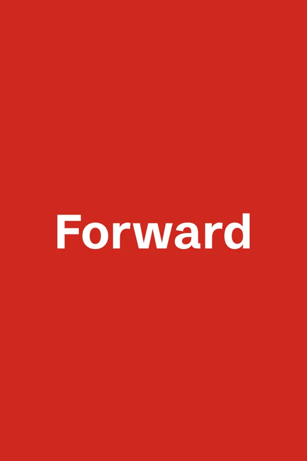 White bold text 'Forward' centered on a solid red background.