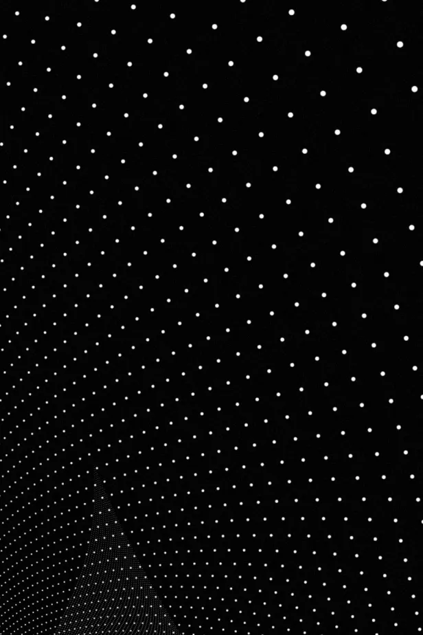 Curved black surface covered with evenly spaced small white dots forming a wave-like pattern.