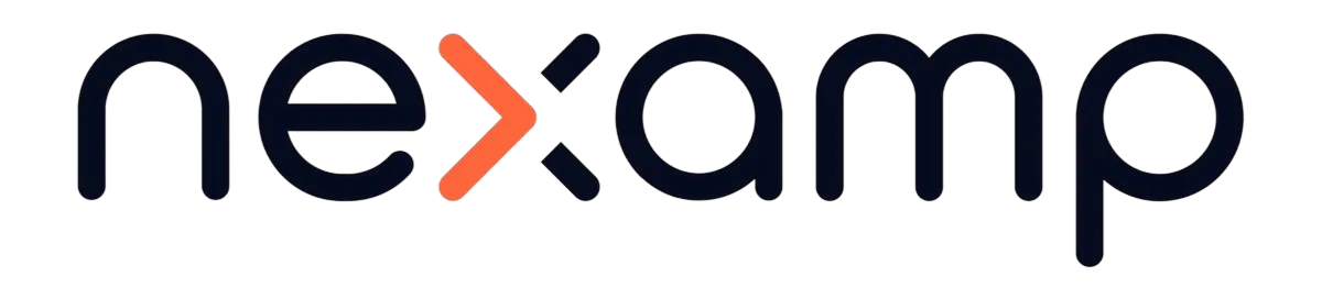 Nexamp company logo with stylized orange and black lettering.
