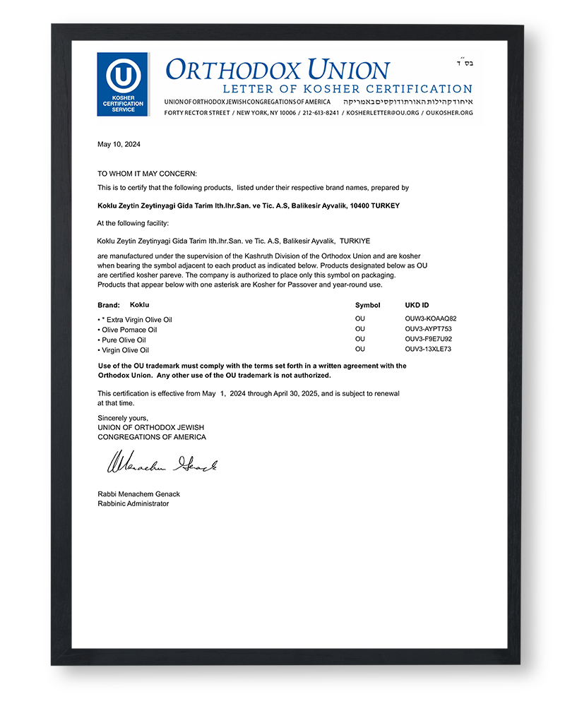 Kosher Certificate