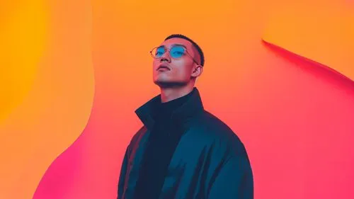 A man wearing a black jacket and sunglasses.